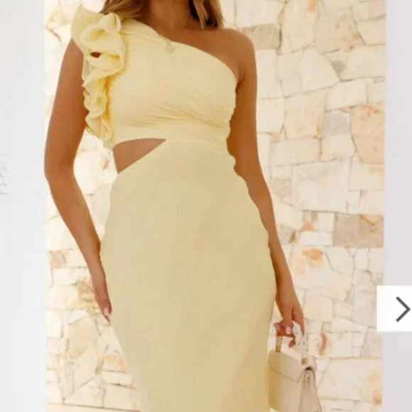 Billy J Dresses | Billy J Amina Maxi/Midi Dress - Yellow | Color: Yellow | Size: 4 | Bmarano95'S Closet